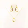 Qingdao Joias Moda Elegante Tendência Estilo Socialite Brincos Colar Geométricos Pérola Banhados a Ouro High-End em Estoque