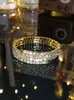 Collar Colgante Corazón de Melocotón Super Brillante de Gama Alta Dingka Pulsera Completa de Diamantes para Mujer Estilo Lujo Accesible Pulsera Geométricas Cuadradas Pequeñas