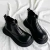 Venta Caliente Otoño Invierno 2026 Nuevo Estilo Estilo Británico Botas Martin Botines Cortos para Mujer Punta Redonda Suela Gruesa Botas que Aumentan la Altura Botas de Caña Mujeres