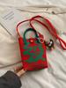 Ano Novo Ins Bolsa de Malha para Celular Estudante Desenho Animado Chave Troca Pequena Bolsa de Lã Bolsa de Ombro Bolsa Transversal