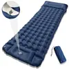 Colchoneta Inflable Auto-Inflable para Acampar al Aire Libre con Bomba de Pie, TPU con Forma de Diamante y Almohada para Esterilla de Dormir de Tienda de Campaña