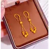 Oro Arena Vietnamita de Gama Alta Nicho Versátil Linterna Hueca Aretes de Hortensia Ojo de Gato Brillantes Moda para Mujer Color Duradero