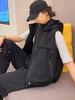 Colete com Capuz Estilo Europeu para Trabalho Feminino, Novo Estilo Outono 2026, Colete Casual Petite, Jaqueta sem Mangas Fashion