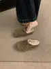 Pantuflas de mujer peludas sin cordones, de suela suave, forradas de felpa, retro, lindas, versátiles estilo Birkenstock