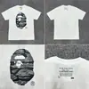 Marca da moda atacado transfronteiriço para comércio exterior Amazon: camiseta de manga curta tubarão de alta resistência, camiseta cabeça de macaco BAPE