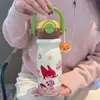Taza Isotérmica Infantil Zootopia Acero Inoxidable 316 Dibujos Animados Alto Valor Portátil con Popote Taza de Separación de Té y Agua