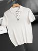 Suéter Polo de Punto Acanalado para Hombre de Tiktok Dropshipping Alta Elasticidad Transpirable Casual Estilo Old Money Camisa Polo para Hombre