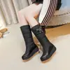 Botas de Sacudir Lã Grossa Quentes Botas de Neve Femininas Tubo para Baixo Laço Botas Femininas JGB2021N0011013