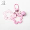 Color Acrílico Estrella de Cinco Puntas Campana Llavero Colgante Accesorios DIY Mochila Candado Decoración Colgante Llavero Colgante para Coche