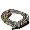 Pulsera de Piedra Fantasma Colorida Micro-Maceta de Cristal Hongchu Tipo Hielo Cuatro Estaciones Recipiente del Tesoro de Piedra Fantasma Pulsera de Perlas Redondas Venta al por Mayor