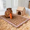 Esterilla refrigerante de verano para hámster, esterilla de hierba natural, duradera y resistente a los arañazos, adecuada para mascotas pequeñas, proporciona un lugar fresco para descansar para hámsteres, cobayas y conejos