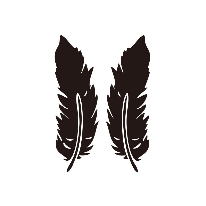 2片羽毛图黑色1