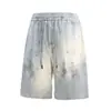 Shorts Tie-Dye Sujo Estilo Americano Plus Size, Roupa de Verão Tendência, Calças Esportivas Casuais Largas de Cinco Pontos Masculinas