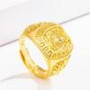 Anillo clásico de Vietnam con baño de oro, palabra de fortuna, flor de coche exquisita, anillo para hombre, fabricantes de joyería con baño de oro en representación de cabello
