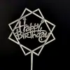 Cartão de feliz aniversário cartão de bolo de aniversário plug-in de acrílico para bolo bandeira vermelha da rede ornamentos de decoração de bolo