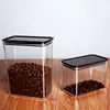 Caja de polvo de fruta directa de fábrica caja de plástico engrosado sellada cubo cuadrado para té con leche bote transparente para granos de café cubo cuadrado tamaño grande pequeño