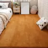 Alfombrilla Moderna Nórdica de Color Sólido de Coral para Mesa de Café de Sala de Estar Alfombra Decorativa para el Hogar Mesita de Noche Sofá Completamente Antideslizante Aislante de Sonido