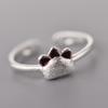 Anillo de apertura de plata de ley s925 con forma de garra de gato, joyería de plata de ley coreana al por mayor.