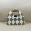 Bolso de Punto con Patrón de Diamantes, Bolso de Mano Tejido Fly-Knit Personalizado para Mujer, Bolso de Mano de Hilo de Invierno, Bolso Portátil, Estilo Nicho Coreano