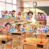 Decorações de Sala de Aula para Ensino Fundamental e Jardim de Infância para o Início do Ano Letivo, Enfeites de Mesa, Placas de Mão e Montagem de Ambiente para a Temporada de Volta às Aulas