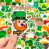 Calle 50. Pegatinas de Trébol Transfronterizas del Tema de Patrick para Niños Dibujos Animados Sombrero Verde Irlandés Pegatinas para Fiesta