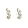 Exquisitos Pendientes de Perlas y Diamantes Estilo Francés para Mujer, Moda de Alta Gama de Nicho, Versátiles para el Trabajo, Efecto Adelgazante, Accesorios para Orejas