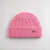 Gorro de Punto de Lana 100% Puro de Gama Alta Coreano Estilo Otoño/Invierno Color Sólido Trenzado Cálido Gorro de Lana Unisex Gorro para Clima Frío