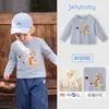 [Novo Produto] Camiseta de Manga Longa Infantil, Nova Roupa Básica Outono para Meninos, Blusa para Meninas, Roupas para Bebê de 5 Anos