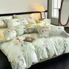 Juego de Ropa de Cama de Algodón 100% de Alta Gama Impreso Digitalmente de Cuatro Piezas con Funda de Edredón Individual de Algodón Puro para Dormitorio de Estudiante Juego de Tres Piezas
