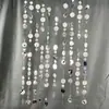 Cortina de Hilo Perlado Redonda Marco de Fondo Arrangement de Hilos con Lentejuelas Doradas y Plateadas Decoración de Techo para Bodas Accesorios para Bodas