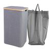 Cesto de roupa suja transfronteiriça para quarto com bolsa interna com tampa dobrável de bambu e madeira cesto de armazenamento de roupa suja banheiro grande cesto de roupa suja