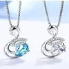 Colar de diamante 925 estilo coreano feminino moda prata temperamento Pingente de Cisne corrente clavícula doce temperamento entrega em peça única