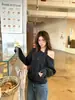 Camiseta de Manga Larga Asimétrica de Diseño Chic Francés de Moda para Mujer, Primavera y Otoño Estilo Coreano Nueva Top Versátil Slim en Tendencia