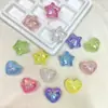 Tiras de Acrílico que Cambian de Color con Luz UV Corazón Estrella de Cinco Puntas Agujero Recto Cuentas Colgante DIY Cadena de Teléfono Móvil Accesorios de Joyería