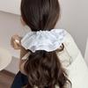 Elegante scrunchie coreano de color sólido con falda grande, versátil y simple liga para el cabello de cola de caballo para mujer