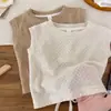 Roupas Infantis Estilo Coreano 2026 para Meninas, Colete Elegante de Cor Sólida Sem Mangas para o Verão com Design Vazado nas Costas, Blusa Top da Moda para Idades 1-5