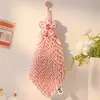 Toalla de Mano Gruesa de Coral de Felpa de Flor Rica Rica Cocina Colgante Toalla de Doble Uso Absorbente Secado Rápido Cuadrada Sin Pelusa