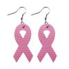 Conciencia sobre la Salud de los Senos Cinta Rosa Cuero Pu Aretes Transfronterizos Europeos y Americanos Amazon
