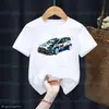 Moda Nueva Camiseta para Niños Genial Estampado de Patrón de Carreras Camiseta Infantil Linda Ropa Infantil Casual Tendencia