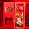 Set de Caja de Regalo Llavero de Oro Puro 999 "Hazte Rico al Instante", Colgante de Bolsita Dorada, Cadena para Teléfono al por Mayor