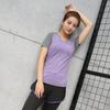 [Tratamento de Liquidação] Camiseta Fitness Manga Curta Colorida Mesclada Emagrecedora Casual Roupa Externa Roupa de Yoga Top Esportivo Feminino