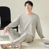 Pijama de Hombre Primavera y Otoño 2026 Nuevo Algodón Puro Manga Larga Lindo Dibujo Animado Conjunto de Ropa para el Hogar para Adolescentes Hombres Invierno