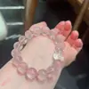 Pulsera de Cristal Rosa Natural, Pulsera de Cristal Rosa Starlight, Pulsera de Cristal Retro de Nicho, Pulsera, Regalo para Mejor Amiga