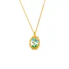 Moda Transfronteiriça Tulipa Oval Colar Feminino Nicho Temperamento Renda Corrente Clavícula Estilo Meio do Século Colar de Luxo Leve