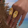 Nuevo Anillo Abierto Geométrico de Acero Inoxidable con Forma de Huella Dactilar de Miduoduo, Anillo de Dedo Ins Transfronterizo Más Vendido Joyería para Manos