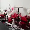 Soporte de Exhibición Rojo Acrílico para Mesa de Postres Mesa Descanso para el Té Día de San Valentín Mesa de Inauguración Adornos Románticos para Mesa