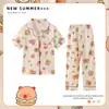 Pijama Infantil para Niñas y Niños, Pantalón Largo y Mangas Cortas, Conjunto de Ropa de Casa Linda de Princesa para Niñas de Verano para Niños Mayores