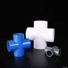 Conector de PVC de cuatro vías engrosado de diámetro igual suministro de agua plano de cuatro vías de cuatro vías rectas junta de tubería de agua de plástico accesorios de tubería de ingeniería