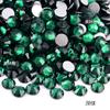 P9 verde oscuro vidrio plano diamante color cristal DIY accesorios pegatina redonda diamante teléfono móvil carcasa uñas arte muñeca