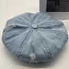 Boina vaquera lavada vieja y rota estilo coreano para mujer, primavera y verano, retro, combinable, con aspecto de cara pequeña, sombrero de calabaza de pintor, moda
